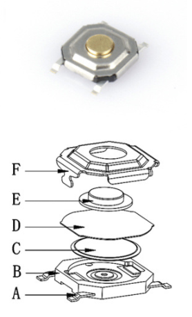 轻触开关结构图